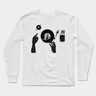 Scratching Vinyl Record Long Sleeve T-Shirt